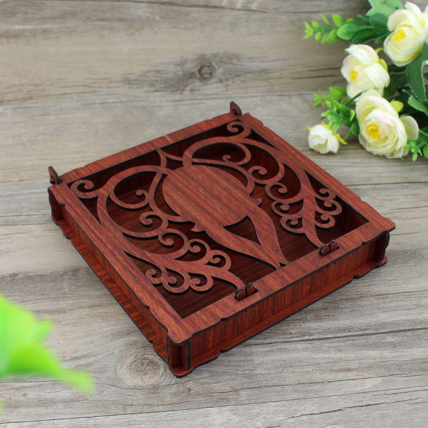 Wooden Box Engraved Text Customized Gift Box